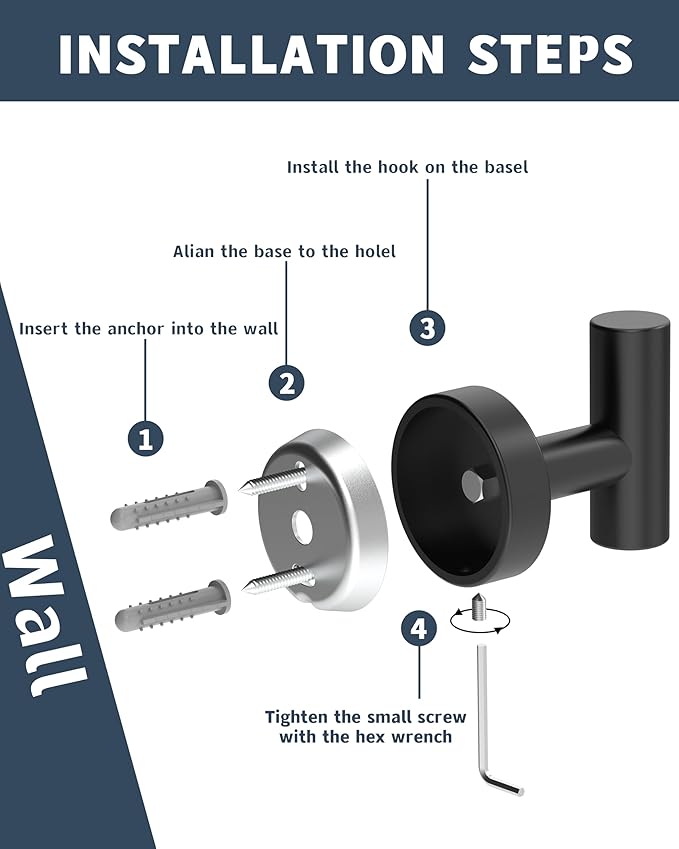 Black Bathroom Towel Hook, Coat Robe Clothes Hook for Kitchen Garage Wall Mounted 2 Pack, 304 Stainless Steel, Heavy Duty Door Hanger, Cabinet Closet Wall Hook for Hotel Pool (Matte Black)