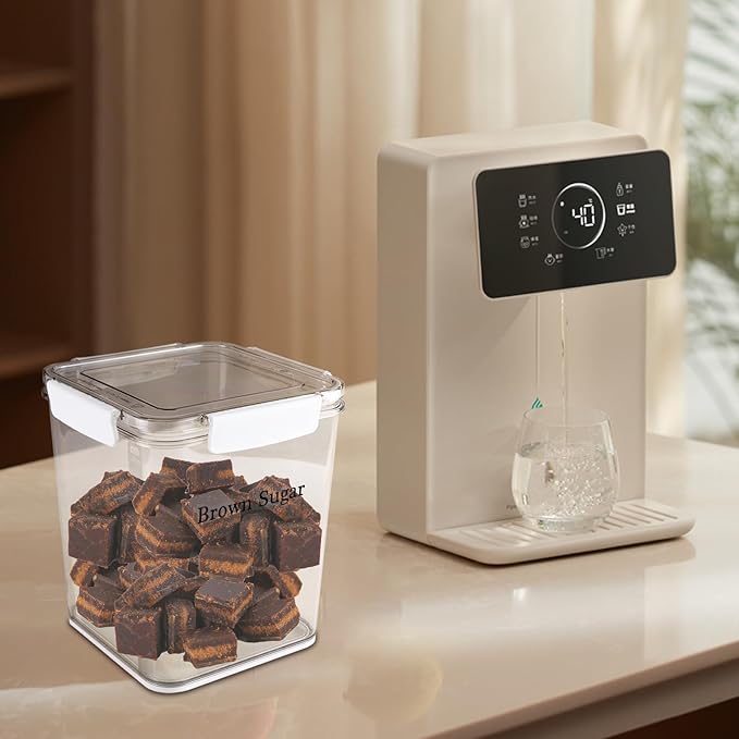 Brown Sugar Keeper,Airtight Food Storage Containers,BPA-Free Brown Sugar Container, Food Saver Container,Plastic Storage Containers with Lids & Spoon for Baking,Salt,Flour,Coffee Beans Jar