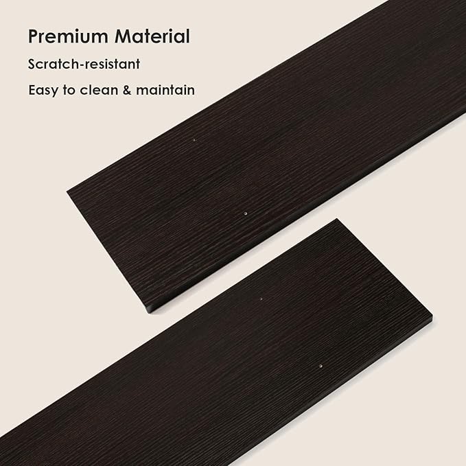 DINZI LVJ Long Wall Shelves, 55.1" Large Floating Shelves Set of 2, Wide Display Shelf Wall Mounted with Brackets, Easy Hanging for Living Room, Toilet, Office, Bedroom, Espresso-NeatNest