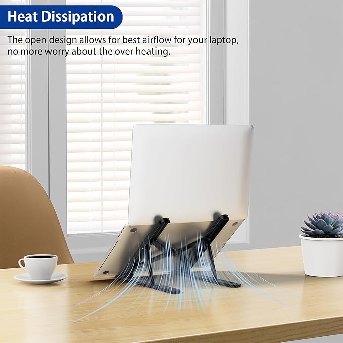 BESIGN LS01 Pro Ergonomic Laptop Stand, Plastic Laptop Riser, Portable and Adjustable Notebook Computer Holder Compatible with 10-15.6" Laptops (Black)-NeatNest