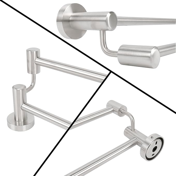 TocTen Double Bath Towel Bar - Thicken SUS304 Stainless Steel Towel Rack for Bathroom, Bathroom Accessories Double Towel Rod Heavy Duty Wall Mounted Towel Holder (Brushed,24IN)