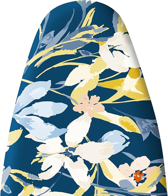 Extra Thick Ironing Board Cover and Pad, 15x54 Ironing Board Cover, Resist Scorching and Staining,Elastic Edges,Orange Flower Blue Watercolor
