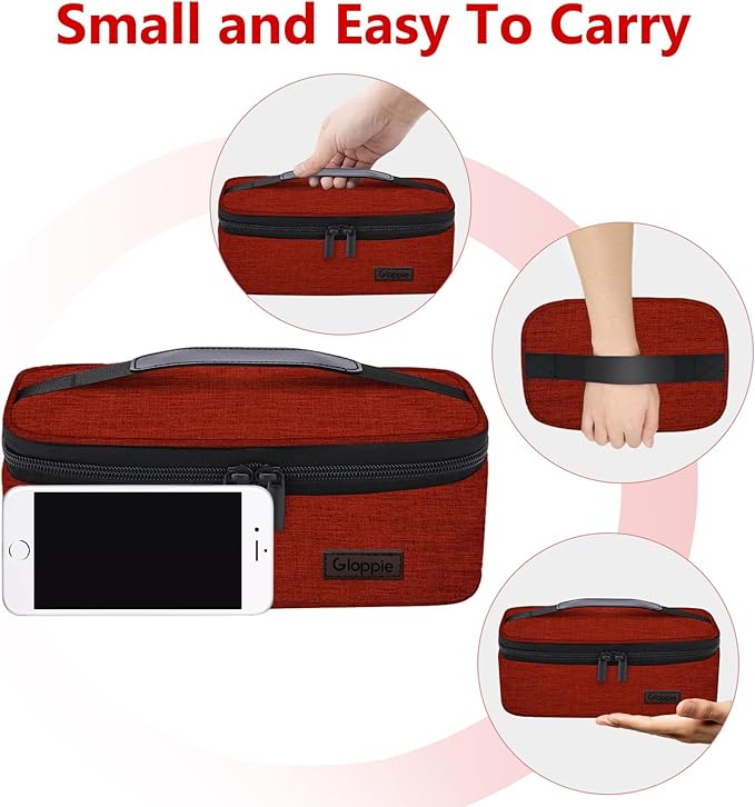 Gloppie Small Lunch Bag Insulated Lunch Box for Women Girls Kids Mini Lunchbox Adult Portable Cooler Bags Reusable Snack Bag Thermal Lunch Boxes, Wine Red-NeatNest