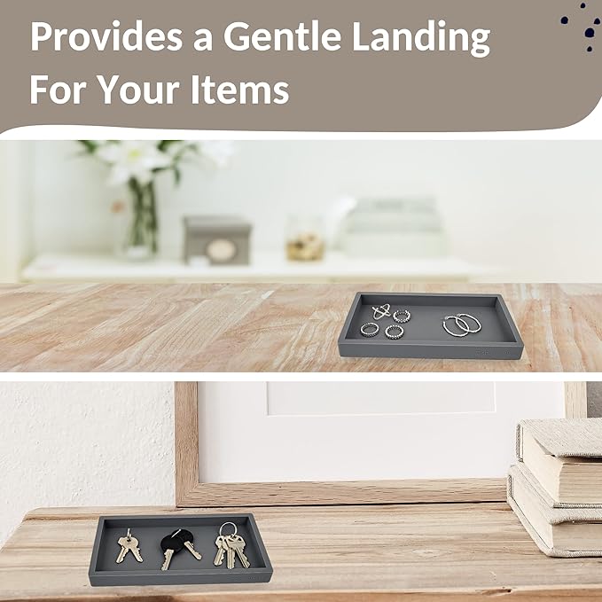 Countertop and Vanity Tray - Small 7.7" Silicone Tray for Soap Dispenser Bottles, Bathroom Trays, Kitchen Sink Soap Trays, Sink Caddy Kitchen Sinks Organizer, Soaps Dish & Sponge Holder Mat-NeatNest