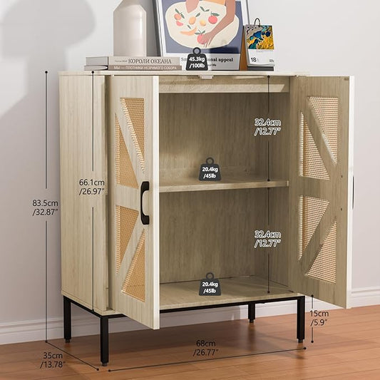 Buffet Cabinet with Storage Sideboard Accent Modern Credenza with Doors & Shelves 32.9" Tall Media Console Mid Century Coffee Bar Table for Living Room Kitchen Dining Room Hallway-NeatNest