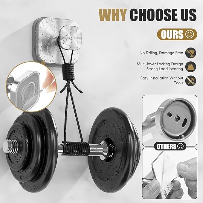 BKV Suction Cup Hooks for Shower,Heavy Duty Shower Hooks for Bathroom Wall,Glass Windows,Smooth Doors to Hang Towels,Robes,Coat,Reusable Suction Cup Wreath Hanger for Christmas Wreaths-Silver(4 Pack)-NeatNest