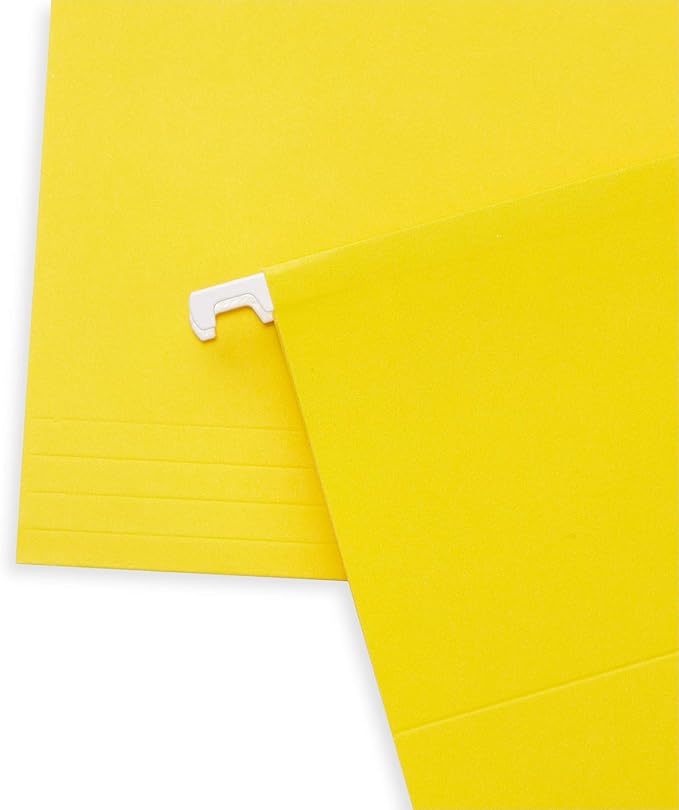 Blue Summit Supplies Hanging File Folders, 25 Reinforced Hang Folders, Designed for Home and Office Color Coded File Organization, Letter Size, Yellow, 25 Pack-NeatNest