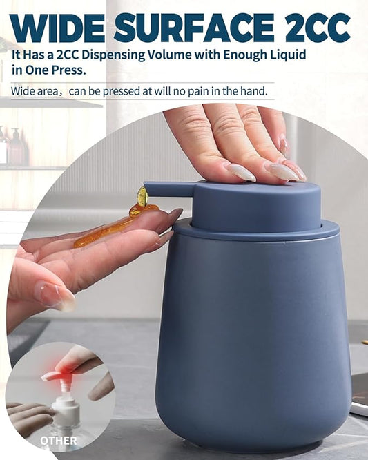 Bosilunlife Soap Dispenser Bathroom - Blue Ceramic Soap Dispenser Lotion Hand Pump Dish Soap Bottle for Kitchen 12oz Refillable Liquid Hand Wash Dispenser for Bathroom-NeatNest