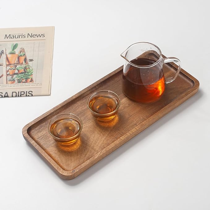 Bathroom Vanity Tray, Bathroom Tray for Counter, Toilet Tank Tray, Wood Bathroom Tray for Organizing and Home Decor (11.8 x 5.1 x 0.8 inch)-NeatNest