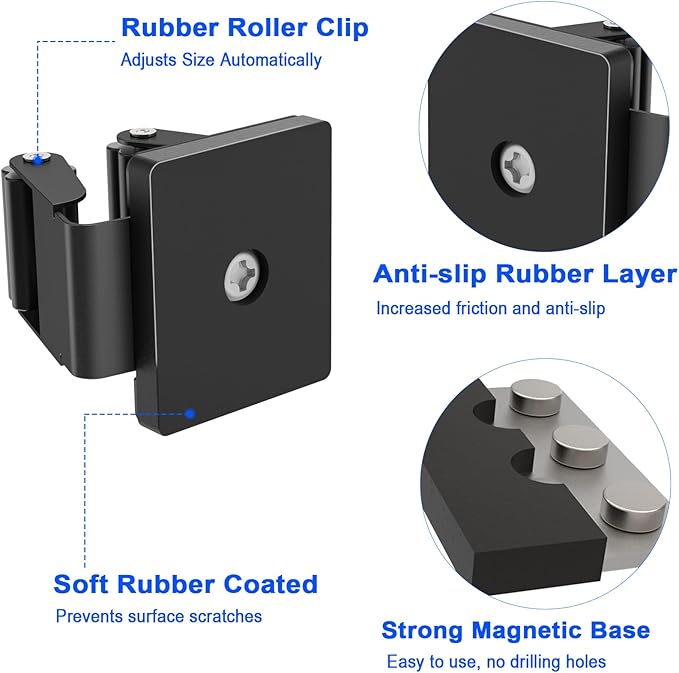 Strong Magnetic Mop Broom Holder, 2 Pack Heavy Duty Magnetic Mop Hanger for Refrigerators, Magnet Wall Mount Broom Holder Tool Storage for Laundry Room Garage Kitchen Workshops Metal Shed-NeatNest