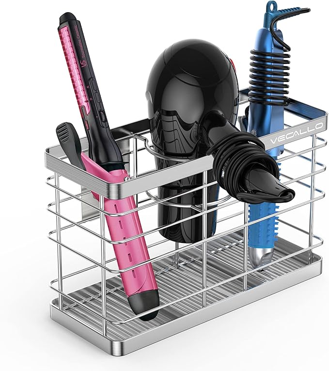 Hair Dryer Holder - Hair Tool Organizer Wall Mount/Adhesive Blow Dryer Holder/Curling iron holder Cabinet Door Bathroom Organizer for Hair Dryer, Curling Wands, Hair Straighteners-NeatNest