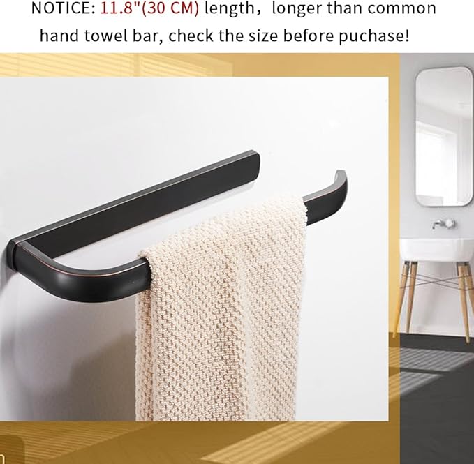 BESy Brass Hand Towel Bar for Bathroom Oil Rubbed Bronze, Rustproof Wall Mounted Towel Rack Hanger Bathroom Hardware Accessories Towel Holder 12 Inch-NeatNest