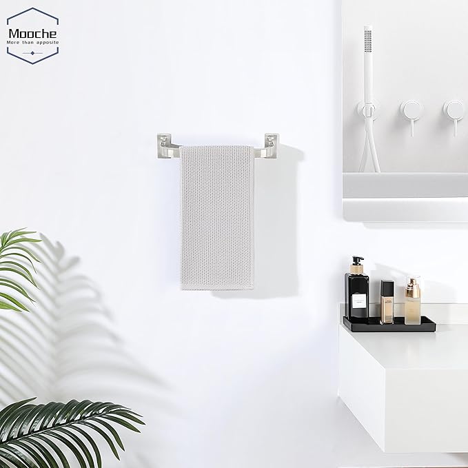 Bathroom Towel Bar, 10 inch Towel Racks for Bathroom Wall Mounted, SUS304 Stainless Steel Heavy Duty Towel Holder Bathroom Accessories Modern Home Decor, Brushed Finished