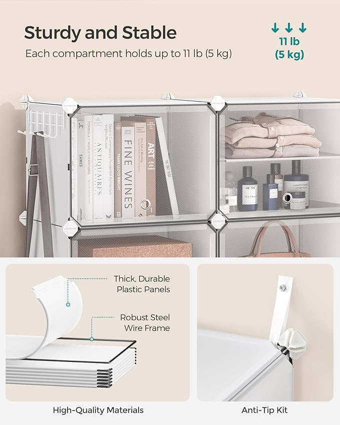 SONGMICS Shoe Rack Organizer, 4-Tier Shoe Storage Cabinet for Closet and Entryway, Holds 16 Pairs of Shoes, Adjustable, White ULPC032W01-NeatNest
