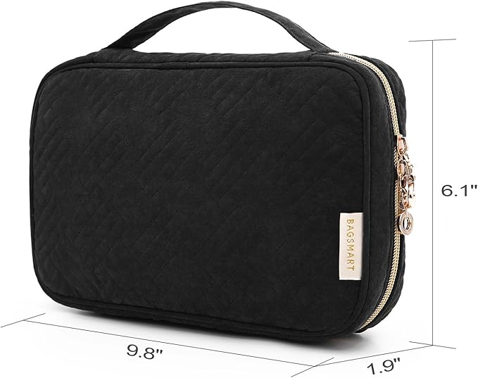 BAGSMART Jewelry Organizer Bag Travel Jewelry Storage Cases for Necklace, Earrings, Rings, Bracelet, Black-NeatNest