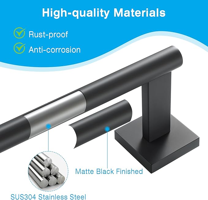 Towel Bar for Bathroom, 32 Inch Towel Rack Wall Mounted, SUS304 Stainless Steel Heavy Duty Towel Holder for Bathroom Laundry Room Hotel Modern Home Decor