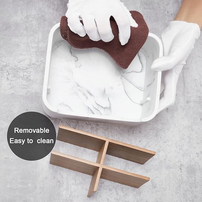 Desk Organizer, Marble Remote Holder for Table, Modern Office Controller Pen Phone Holder Organizer, Stylish Caddy and Storage Accessories for Bedside Nightstand Desktop Coffee Table-NeatNest