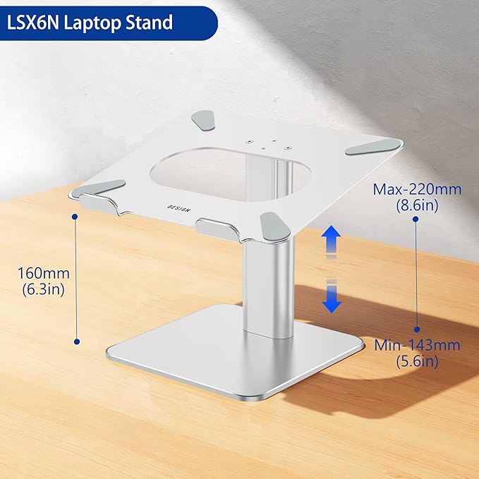 BESIGN LSX6N Laptop Stand, Ergonomic Adjustable Notebook Riser Holder, Computer Stand Compatible with Air, Pro, Dell, HP, Lenovo More 10-15.6" Laptops, Silver-NeatNest