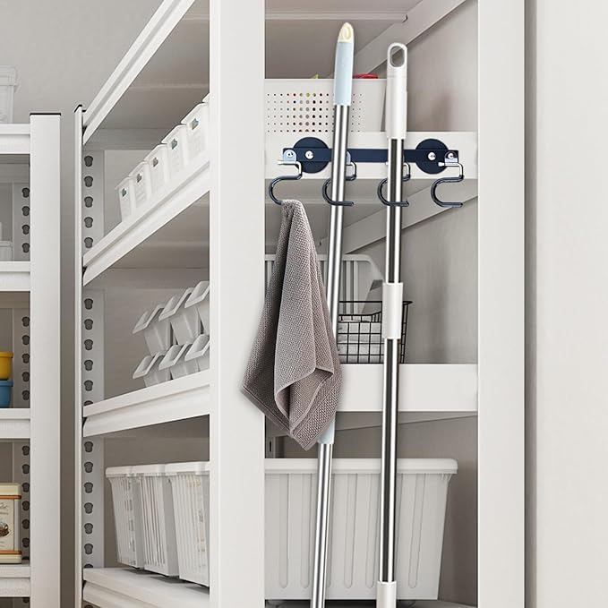 Magnetic Broom Rack-Metal Garden Tool Organizer-Mount Garage Organizers-Magnetic Hook S-Shaped-Ideal For Garages,Refrigerators, Kitchens, Pantries