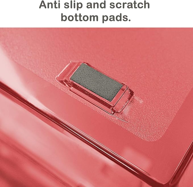 Acrimet Facility 4 Tier Letter Tray, Side Load, Letter Size/A4, Desktop File Organizer, Plastic (Clear Red)-NeatNest