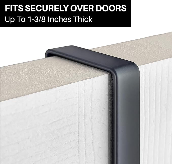 LYNK Professional® Home™ Over Door Hooks Rack - 9 Hook Over Door Hanger - Over Door Towel Rack - Hanging Towels or Clothes - Bathroom, Bedroom or Laundry Room - Lifetime Ltd. Warranty - Black