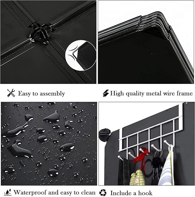 AWTATOS Closet Organizer, 8 Cube Closet Organizers and Storage, Closet Storage Shelves, Clothes Storage Organizers for Closet Bedroom Living Room Office Black