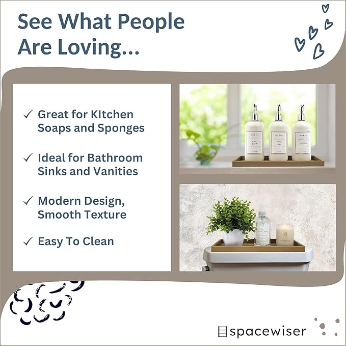 Countertop and Vanity Tray - 11.7" Silicone Bathroom Tray, Flexible Dish Soap Holder for Kitchen, Bathroom Counter Organizer, Shower Toilet Tank Trays Décor Accessories, Sink Makeup Mat Oil-NeatNest