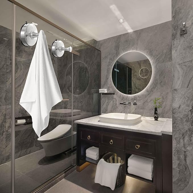 DGYB Suction Cup Hooks Set of 2 Suction Bathroom Hook for Wall Chrome Shower Hooks for Inside Shower 304 Stainless Steel Towel Hook for Glass Door Hanging Robe, Loofah, Coats-NeatNest