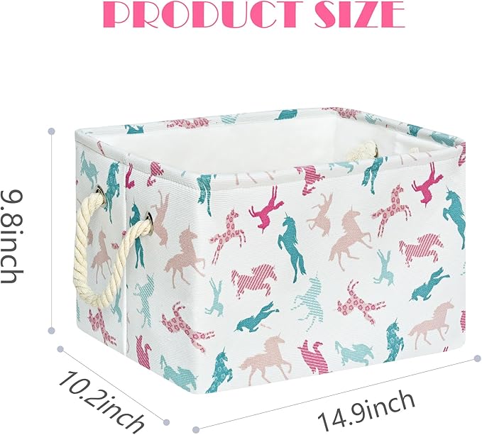 Kids Hamper Thick Storage Bins Organizer Toy Box Laundry Basket Large Canvas Collapsible Chest for Home/Dorm/Kitchen/Pet/Office/Closet/Shelf/Gift Baskets