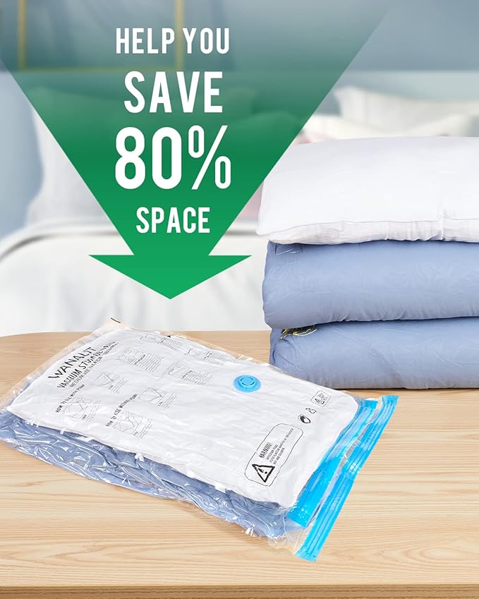 Vacuum Storage Bags with Electric Pump, 10 Pack Large Size(32"x 22") Reusable Compression Space Saving Bag for Clothes, Bedding, Mattress, Blankets, Pillows, Comforters, Travel, White-NeatNest