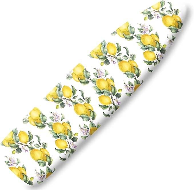 Extra Thick Ironing Board Cover and Pad, Summer Lemon 15x54 Ironing Board Cover, Resist Scorching and Staining,Elastic Edges,Watercolor Plant Fruit Art