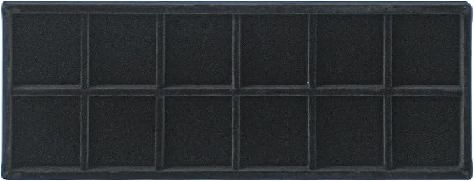 Divided Drawer Organizer, Velvet Jewelry Storage Tray for Necklace, Bracelet, Ring, Earring Display - Bedside Nightstand Desk Holder for Phone, Watch, Sunglasses, Cosmetics Storage/Black/12grid-NeatNest