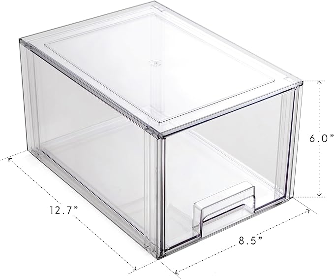 BINO | Stackable Storage Drawers, Tall Small - Clear | THE CRATE COLLECTION | Storage Bins With Drawers Bathroom Organizers and Storage Organization and Storage Under Sink Organizer Vanity Cabinet-NeatNest