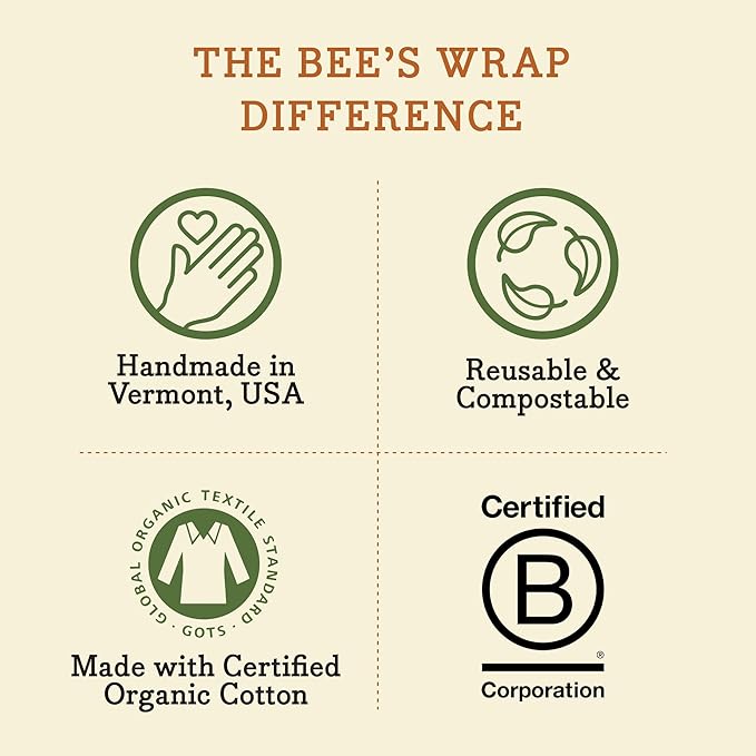 Bee's Wrap Beeswax Wraps for Food - Honeycomb 3 Pack (S, M, L) Made in USA Reusable & Organic Food Wraps, Sandwich Wrap & Bowl Covers - Eco-Friendly Alternative to Aluminum Foil & Plastic Wrap-NeatNest