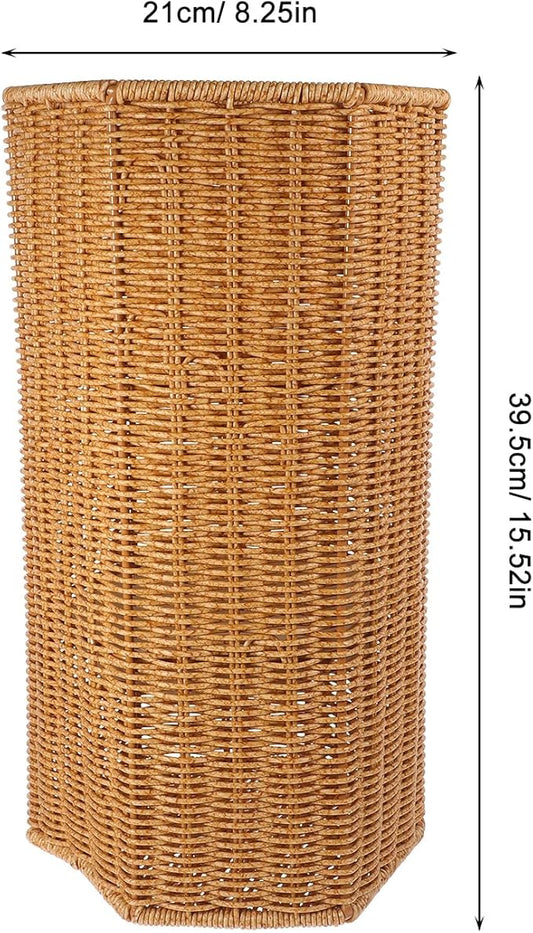 Ciieeo Woven Umbrella Stands for Entryway, Wicker Umbrella Holder Freestanding Cane Stand Decorative Umbrella Rack Tall Flower Basket for Home Laundry Bathroom-NeatNest