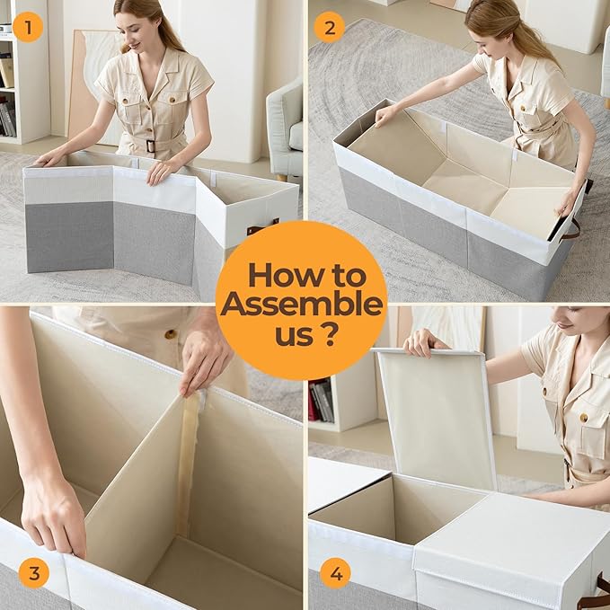 Extra Large Toy Box,150L Foldable Sturdy Toy Storage with Lid, 40"x14"x16" Kids Storage Organizer, Toy Chest for Boys&Girls,for Living Room,Nursery,Bedroom,Playroom,Large Capacity Toybox(Grey)