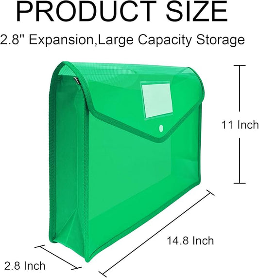 CHEPULA B4 Plastic File Wallet Envelope Expanding File Folder Document Organizer with Snap Closure & Label Pocket Clear Colored Waterproof Accordion File Pouch for Office Home Storage-NeatNest