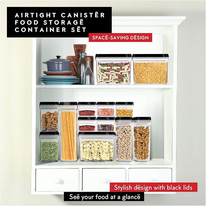 DWËLLZA KITCHEN Pasta Storage Containers for Pantry Airtight - 2 Pc Spaghetti Container Storage - Ideal for Spaghetti & Noodles, Kitchen Pantry Organization and Storage - Keeps Food Fresh & Dry-NeatNest