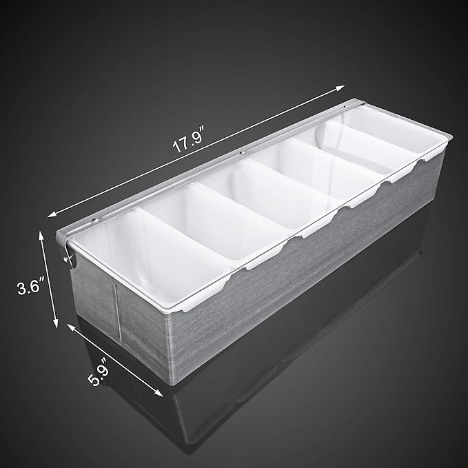 New Star Foodservice 48049 Stainless Steel Condiment Dispenser with 6 Compartments (NO ICE TRAY INCLUDED)-NeatNest