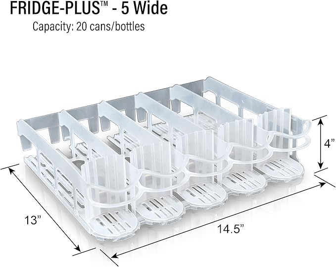 Display Technologies, Fridge-Plus Drink Organizer for Refrigerator Storage - Soda Can Dispenser and Soda Can Organizer Rack for Bar Fridge (Pack of 1)