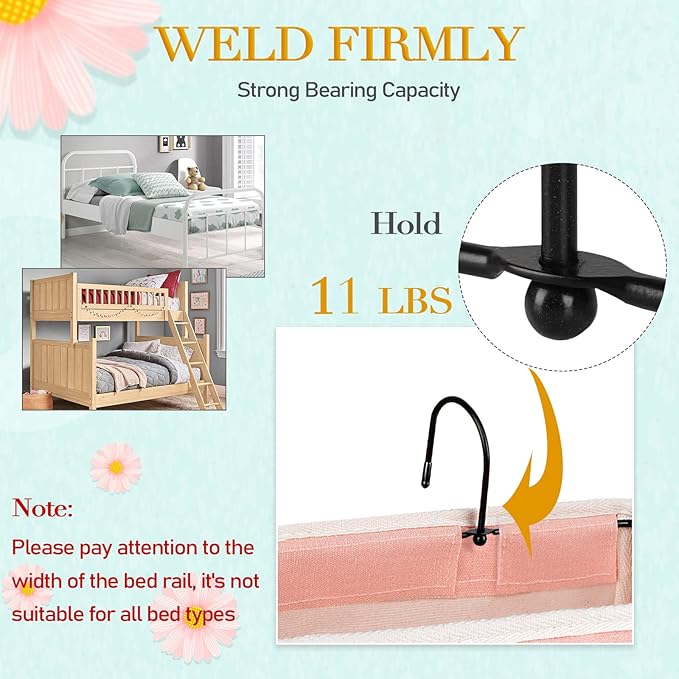 Bedside Storage Caddy/Bedside Hanging Storage Bag for Headboards Bunk Beds Dorm Rooms Book Phone Magazine Holder (2PC Light Pink)-NeatNest