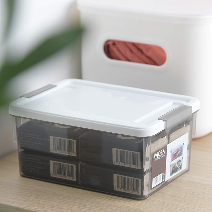 Citylife 1.32 QT 10 Pack Small Storage Bins Plastic Storage Container Stackable Box with Lids for Organizing, Clear Grey.-NeatNest