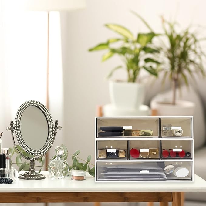 Desktop Drawer Organizer - Plastic Drawers for Small Items & Cosmetics - 1 Drawer (White)-NeatNest