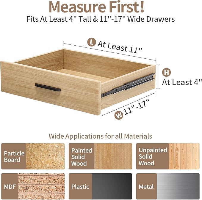 Drawer Dividers Organizer 8 Pack, Adjustable Separators 4" High Expandable from 11-17" for Bedroom, Bathroom, Closet, Clothing, Office, Kitchen (Beige, 8 PACK)-NeatNest