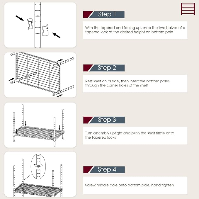 BestOffice 18x48x77 Storage Shelves Commercial Heavy Duty Metal Shelves Garage Organizer Wire Rack Shelving Storage Unit Shelf Adjustable Utility 6000 LBS Capacity,Black-NeatNest