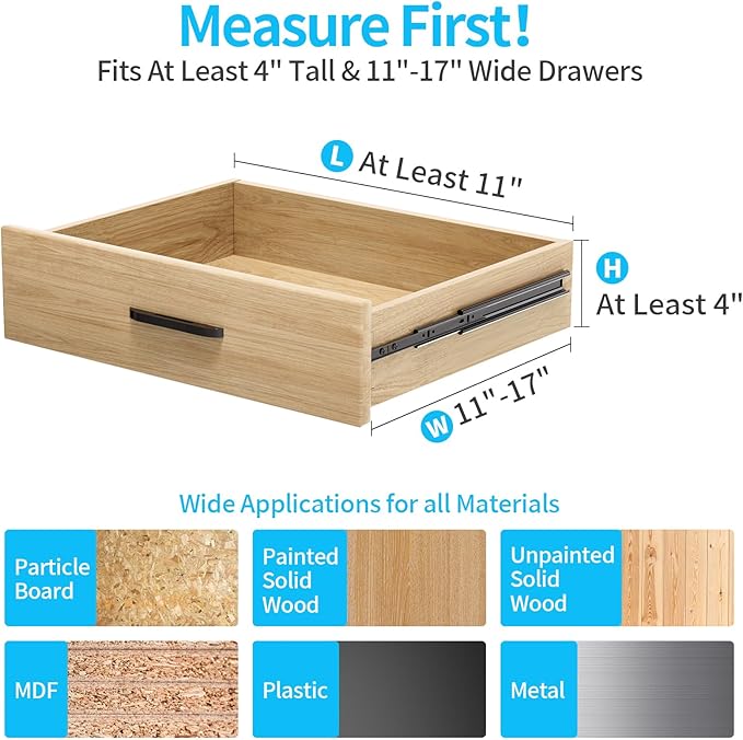 Drawer Dividers Organizer 4 Pack, Adjustable Separators 4" High Expandable from 11-17" for Bedroom, Bathroom, Closet, Clothing, Office, Kitchen (White, 4 PACK)-NeatNest