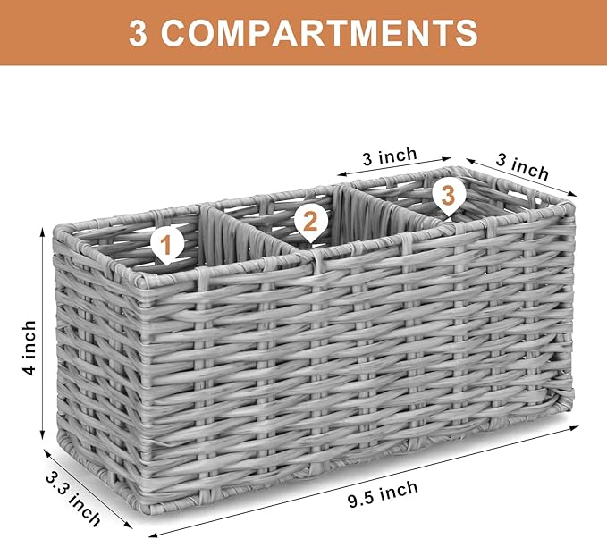 Ayiaren Grey Plastic Cutlery Silverware Holder Small Utensil Organizer Holders for Kitchen Counter Party Flatware Caddy Table Silverware Organizer Basket Spoon Knife Fork Holder Picnic Utensil Caddy-NeatNest