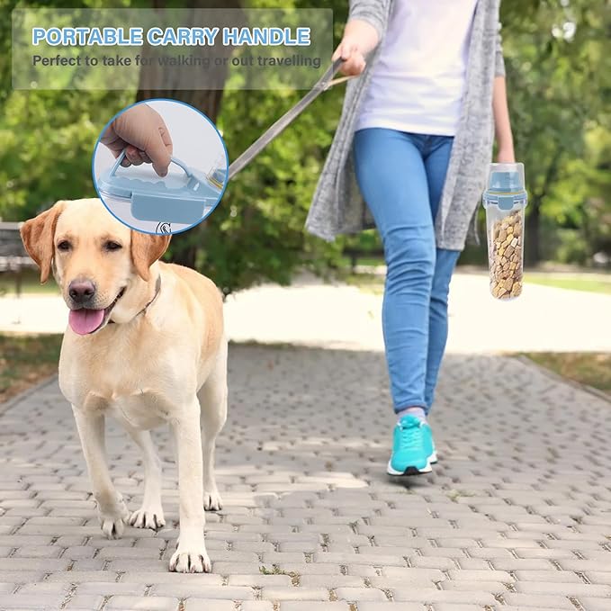 Dog Food Storage Container Airtight Portable Dog Food Container with Handled Lid and Pour Spout,Food Storage for Dog Dry Food Small Pet Food Container with Measuring Cup for Home, Travel,2.8L Blue-NeatNest