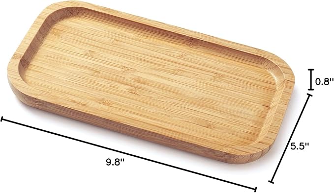 Bamboo Vanity Tray, Bathroom Counter Tray, Toilet Tank Top Tray for Organizing and Decor Display, 9.8 x 5.5 x 0.8 inch-NeatNest