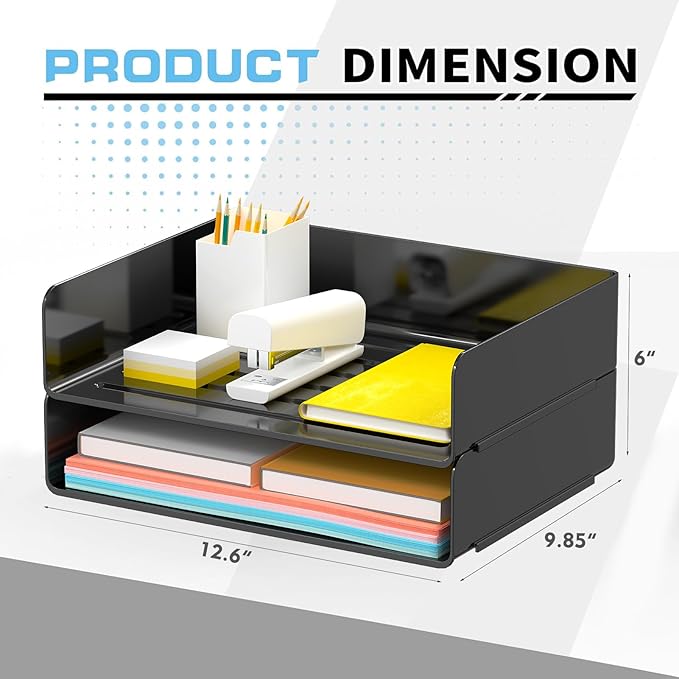 Desk Organizer, Stackable Paper Letter Tray, Desktop File Paper Holder Office Organization School Supplies-NeatNest